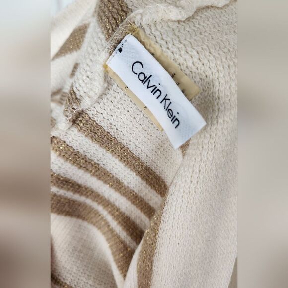 Calvin Klein cream and gold knit infinity scarf - Picture 3 of 4